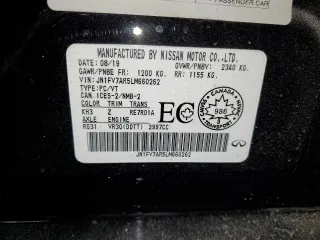 2020 Infiniti Q50 Red Sport 400 with VIN JN1FV7AR5LM660262, listed as a Copart auction lot 42776785 with 21,617 mi miles and Salvage Title. Bid and sale history available at carsss.com. Image 12.
