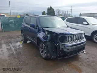 2018 Jeep Renegade Latitude with VIN ZACCJABB8JPG83883, listed as a IAAI auction lot 41940718 with 57,688 mi miles. Bid and sale history available at carsss.com. Image 1.