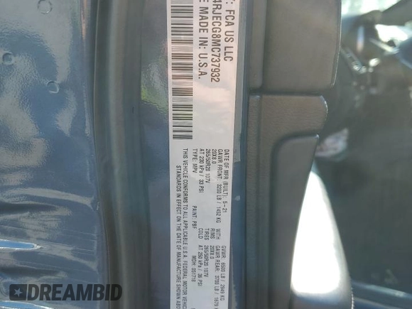 2021 Jeep Grand Cherokee High Altitude with VIN 1C4RJECG8MC737932, listed as a Copart auction lot 58368885 with 61,863 mi miles and Salvage title. Bid and sale history available at DreamBid. Image 13.