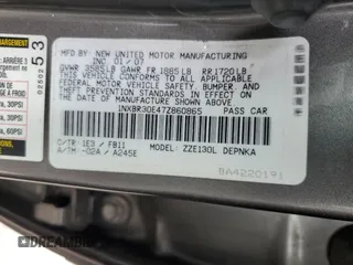 2007 Toyota Corolla CE with VIN 1NXBR30E47Z860865, listed as a Copart auction lot 64004025 with 93,216 mi miles and Salvage title. Bid and sale history available at DreamBid. Image 12.