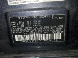 2012 Subaru Legacy Premium with VIN 4S3BMBG63C3018935, listed as a Copart auction lot 63810325 with 213,591 mi miles and Salvage title. Bid and sale history available at DreamBid. Image 12.