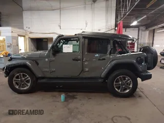 2022 Jeep Wrangler Unlimited Sahara with VIN 1C4HJXENXNW251089, listed as a IAAI auction lot 41728817 with 48,438 mi miles and . Bid and sale history available at DreamBid. Image 14.