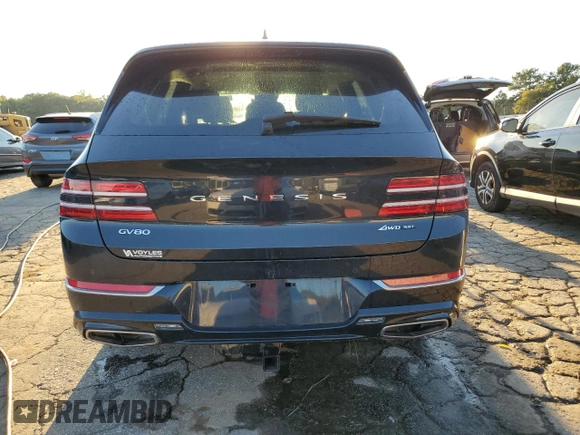 2022 Genesis GV80 with VIN KMUHCESC4NU080544, listed as a Copart auction lot 74490614 with 27,720 mi miles and Salvage title. Bid and sale history available at DreamBid. Image 6.