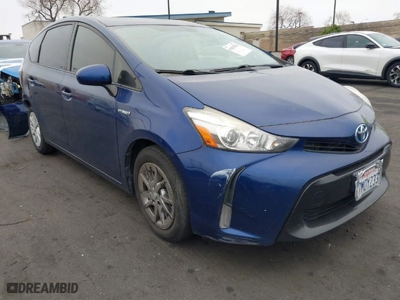 2015 Toyota Prius v Two with VIN JTDZN3EU7FJ029780, listed as a IAAI auction lot 41837874 with 166,977 mi miles. Bid and sale history available at carsss.com. Image 1.