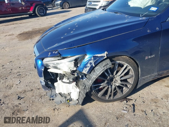 2019 Infiniti Q50 RED SPORT 400 with VIN JN1FV7AP8KM780182, listed as a IAAI auction lot 41682121 with 73,110 mi miles. Bid and sale history available at carsss.com. Image 6.