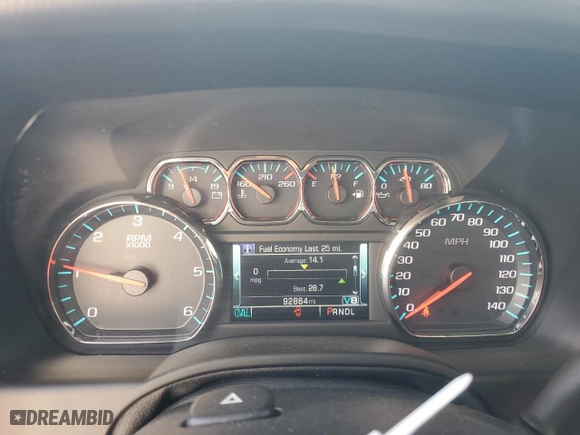 2020 Chevrolet Tahoe LT with VIN 1GNSCBKC2LR129240, listed as a Copart auction lot 49374985 with 92,864 mi miles and Salvage Title. Bid and sale history available at carsss.com. Image 9.