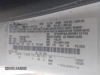 2019 Ford Fiesta S with VIN 3FADP4AJ5KM112102, listed as a IAAI auction lot 42326764 with 135,095 mi miles and . Bid and sale history available at DreamBid. Image 9.