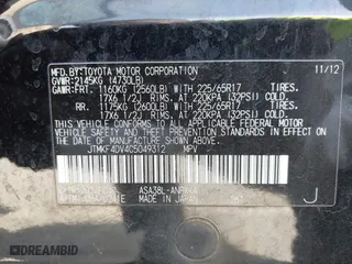 2012 Toyota RAV4 with VIN JTMKF4DV4C5049312, listed as a IAAI auction lot 41921833 with 73,312 mi miles. Bid and sale history available at carsss.com. Image 9.