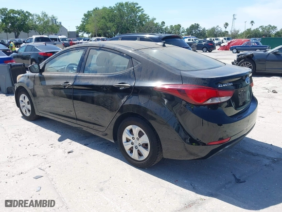2016 Hyundai Elantra SE with VIN KMHDH4AE7GU628373, listed as a IAAI auction lot 41936414 with 55,609 mi miles. Bid and sale history available at carsss.com. Image 3.