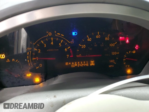 2005 Infiniti QX56 with VIN 5N3AA08C65N806311, listed as a Copart auction lot 85722334 with 242,446 mi miles and Salvage Title. Bid and sale history available at carsss.com. Image 9.