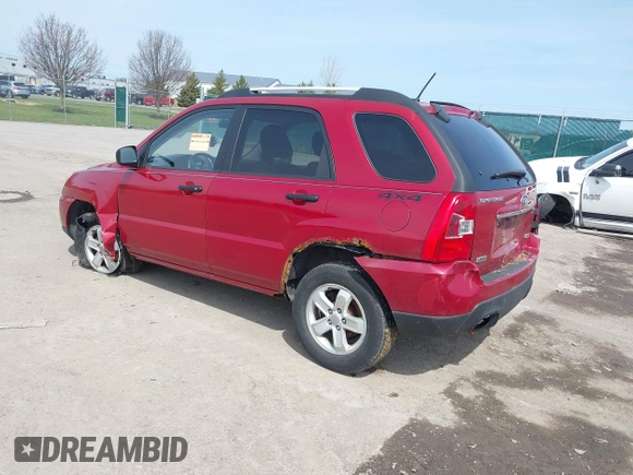 2010 Kia Sportage LX with VIN KNDKGCA39A7709095, listed as a IAAI auction lot 42017606 with 108,774 mi miles and . Bid and sale history available at carsss.com. Image 3.