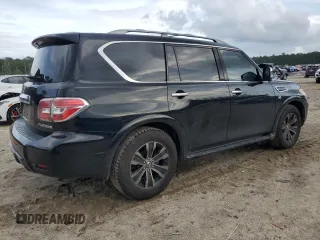 2017 Nissan Armada Platinum with VIN JN8AY2NF9H9302856, listed as a Copart auction lot 60226345 with 116,336 mi miles and Salvage title. Bid and sale history available at DreamBid. Image 3.