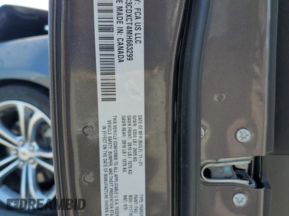 2021 Dodge Charger R/T with VIN 2C3CDXCT4MH663299, listed as a Copart auction lot 63843825 with 41,677 mi miles and Salvage title. Bid and sale history available at DreamBid. Image 12.