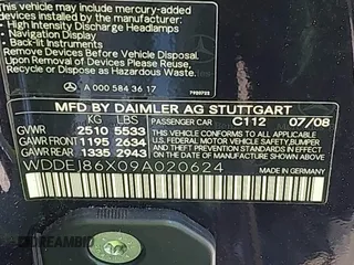 2009 Mercedes-Benz CL 550 с VIN WDDEJ86X09A020624, выставлен на аукционе IAAI как лот 42299808 с пробегом 131 516 миль миль и . История ставок и продаж доступна на DreamBid. Изображение 9.