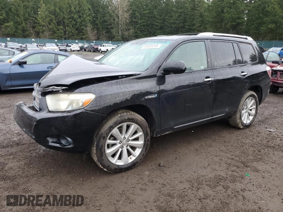 2010 Toyota Highlander Hybrid with VIN JTEBW3EH1A2047305, listed as a Copart auction lot 89003245 with 0 mi miles and Salvage Title. Bid and sale history available at carsss.com. Image 1.