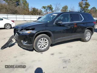 2021 Chevrolet Traverse LT Leather with VIN 1GNEVHKWXMJ251378, listed as a Copart auction lot 46821135 with 49,508 mi miles and Salvage Title. Bid and sale history available at carsss.com. Image 1.