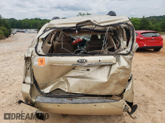 2008 Kia Sedona EX with VIN KNDMB233286203686, listed as a Copart auction lot 55553794 with 0 mi miles and Salvage Title. Bid and sale history available at carsss.com. Image 6.