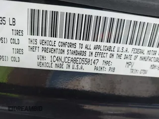 2014 Jeep Compass Latitude with VIN 1C4NJCEA8ED550147, listed as a IAAI auction lot 41405446 with 127,240 mi miles. Bid and sale history available at carsss.com. Image 9.