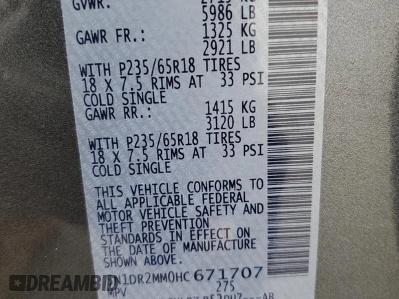 2017 Nissan Pathfinder SL с VIN 5N1DR2MM0HC671707, выставлен на аукционе Copart как лот 64583295 с пробегом 99 392 миль миль и Чистый • Clean title. История ставок и продаж доступна на DreamBid. Изображение 14.