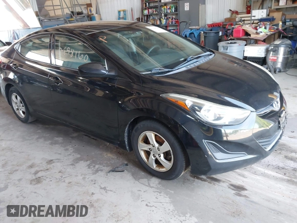 2014 Hyundai Elantra SE with VIN 5NPDH4AE9EH538105, listed as a IAAI auction lot 42598160 with 97,997 mi miles and . Bid and sale history available at DreamBid. Image 1.