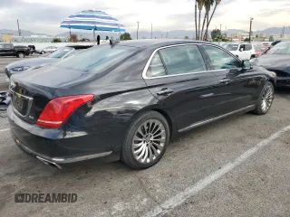 2018 Genesis G90 5.0L Ultimate with VIN KMHG54JH4JU038851, listed as a Copart auction lot 84758274 with 16,528 mi miles and Salvage Title. Bid and sale history available at carsss.com. Image 3.
