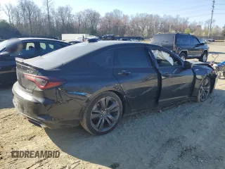 2022 Acura TLX w/A-Spec Package with VIN 19UUB6F50NA002190, listed as a Copart auction lot 50175855 with Not Provided miles and Salvage Title. Bid and sale history available at DreamBid. Image 3.