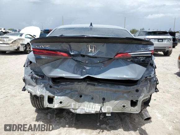 2022 Honda Civic Sedan Sport with VIN 2HGFE2F53NH588717, listed as a Copart auction lot 52164785 with 17,015 mi miles and Salvage Title. Bid and sale history available at carsss.com. Image 6.