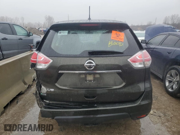 2016 Nissan Rogue S with VIN JN8AT2MT6GW009695, listed as a Copart auction lot 42980645 with 173,721 mi miles and Salvage Title. Bid and sale history available at carsss.com. Image 6.