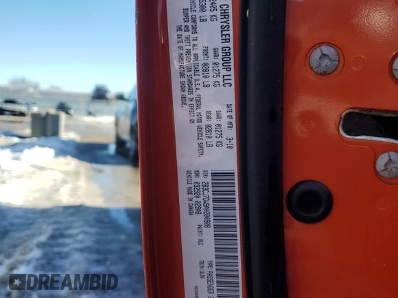 2010 Dodge Challenger SRT-8 with VIN 2B3CJ7DW9AH200908, listed as a Copart auction lot 87936325 with Not provided miles and Salvage title. Bid and sale history available at DreamBid. Image 13.