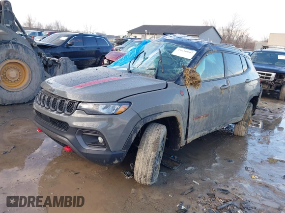 2023 Jeep Compass Trailhawk with VIN 3C4NJDDN9PT559799, listed as a IAAI auction lot 41636007 with 11,445 mi miles and . Bid and sale history available at DreamBid. Image 16.