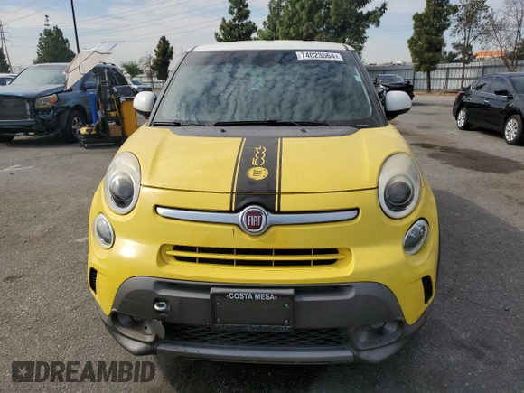 2014 FIAT 500L Trekking with VIN ZFBCFADH1EZ019518, listed as a Copart auction lot 74023564 with 124,433 mi miles and Salvage Title. Bid and sale history available at carsss.com. Image 5.