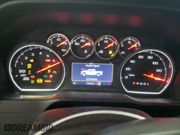2019 Chevrolet Silverado 1500 LT with VIN 3GCUYDED7KG105405, listed as a Copart auction lot 50921155 with 106,242 mi miles and Salvage Title. Bid and sale history available at carsss.com. Image 9.