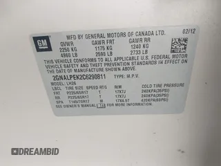 2012 Chevrolet Equinox 2LT z VIN 2GNALPEK2C6290811, wystawiony jako IAAI lot #41790290 z przebiegiem 137 368 mil mil oraz . Historia ofert i sprzedaży dostępna na DreamBid. Obrazek 9.