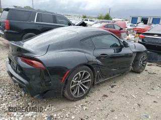 2021 Toyota GR Supra 2.0 with VIN WZ1DB2C02MW045335, listed as a Copart auction lot 72138744 with 37,882 mi miles and Salvage Title. Bid and sale history available at carsss.com. Image 3.