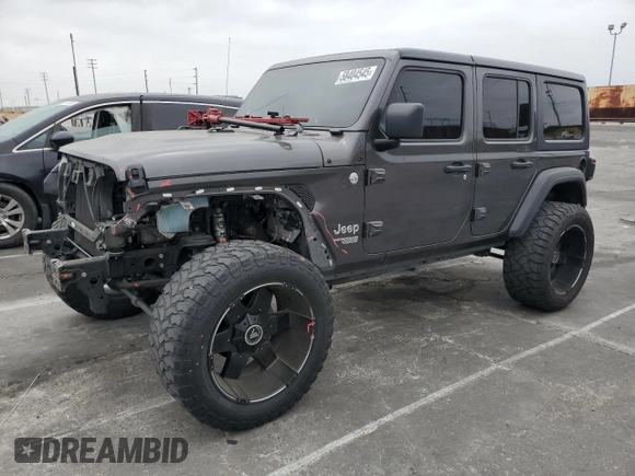 2019 Jeep Wrangler Unlimited Sport S with VIN 1C4HJXDG5KW535115, listed as a Copart auction lot 58404545 with 95,491 mi miles and Salvage title. Bid and sale history available at DreamBid. Image 1.
