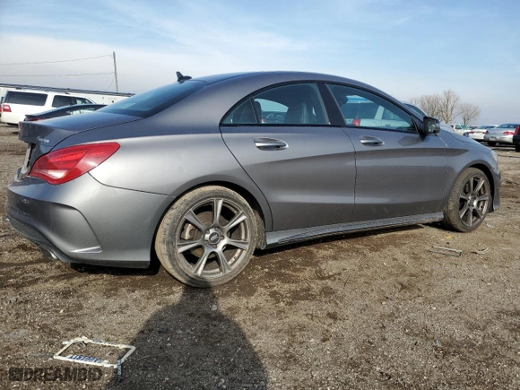 2014 Mercedes-Benz CLA-Class CLA 250 with VIN WDDSJ4GB1EN090599, listed as a Copart auction lot 43669405 with 176,299 mi miles and Salvage Title. Bid and sale history available at carsss.com. Image 3.