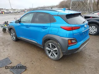 2020 Hyundai Kona Ultimate with VIN KM8K5CA54LU428684, listed as a IAAI auction lot 41723215 with 80,917 mi miles. Bid and sale history available at carsss.com. Image 3.