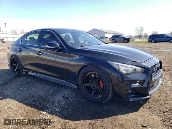 2020 Infiniti Q50 Red Sport 400 with VIN JN1FV7AR3LM660650, listed as a Copart auction lot 52442505 with 27,716 mi miles and Clean Title. Bid and sale history available at carsss.com. Image 4.
