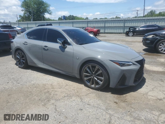 2024 Lexus IS 350 F Sport with VIN JTHGZ1B24R5080149, listed as a Copart auction lot 58098165 with 14,647 mi miles and Salvage title. Bid and sale history available at DreamBid. Image 4.