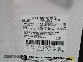 2012 Ford F-150 XL with VIN 1FTFW1ET1CFC09699, listed as a Copart auction lot 48253405 with 189,050 mi miles and Salvage Title. Bid and sale history available at carsss.com. Image 13.
