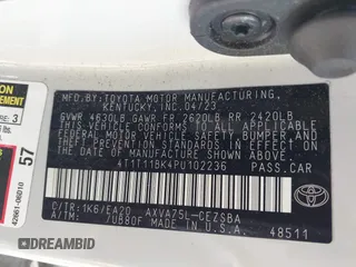 2023 Toyota Camry SE z VIN 4T1T11BK4PU102236, wystawiony jako IAAI lot #42001524 z przebiegiem 50 818 mil mil oraz . Historia ofert i sprzedaży dostępna na DreamBid. Obrazek 9.