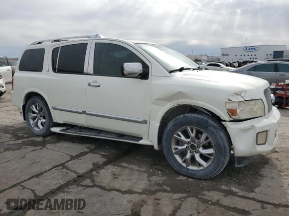 2008 Infiniti QX56 with VIN 5N3AA08C98N903782, listed as a Copart auction lot 84604014 with 179,136 mi miles and Salvage Title. Bid and sale history available at carsss.com. Image 4.