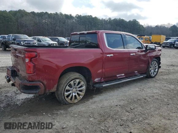 2019 Chevrolet Silverado 1500 High Country with VIN 1GCUYHED6KZ144591, listed as a Copart auction lot 44227195 with 133,494 mi miles and Salvage Title. Bid and sale history available at carsss.com. Image 3.