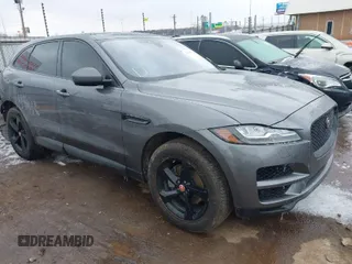 2018 Jaguar F-Pace 25t Prestige with VIN SADCK2FX4JA351050, listed as a IAAI auction lot 41554865 with 107,341 mi miles and . Bid and sale history available at DreamBid. Image 1.