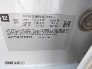 2014 Chevrolet Malibu LTZ with VIN 1G11H5SL2EF198028, listed as a IAAI auction lot 41974755 with 177,138 mi miles and . Bid and sale history available at DreamBid. Image 9.