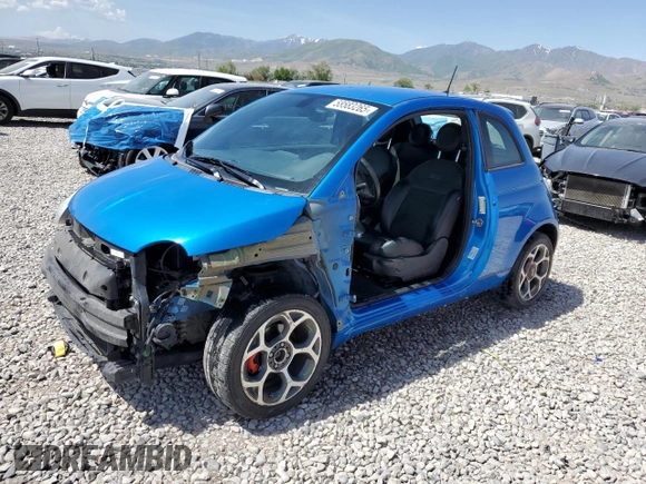 2016 FIAT 500 Sport z VIN 3C3CFFBR2GT145021, wystawiony jako Copart lot #58583265 z przebiegiem 58 424 mil mil oraz Szkoda całkowita • Salvage title. Historia ofert i sprzedaży dostępna na DreamBid. Obrazek 1.