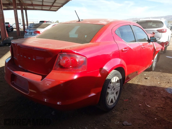 2014 Dodge Avenger SE with VIN 1C3CDZAB4EN109713, listed as a IAAI auction lot 41490298 with 101,833 mi miles and . Bid and sale history available at DreamBid. Image 4.