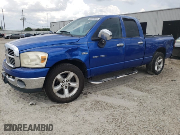 2007 Dodge 1500 SLT with VIN 1D7HA18267S196333, listed as a Copart auction lot 56033465 with 202,305 mi miles and Salvage Title. Bid and sale history available at DreamBid. Image 1.