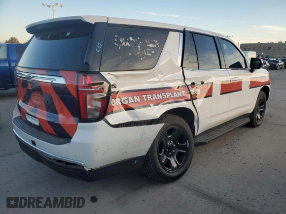2021 Chevrolet Tahoe Commercial with VIN 1GNSKLED1MR360113, listed as a Copart auction lot 49041495 with 72,136 mi miles and Salvage title. Bid and sale history available at DreamBid. Image 3.