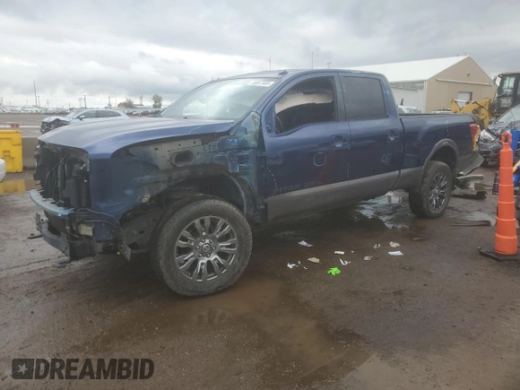 2017 Nissan Titan Platinum Reserve z VIN 1N6BA1F40HN569996, wystawiony jako Copart lot #55887505 z przebiegiem 93 488 mil mil oraz Szkoda całkowita • Salvage title. Historia ofert i sprzedaży dostępna na DreamBid. Obrazek 1.
